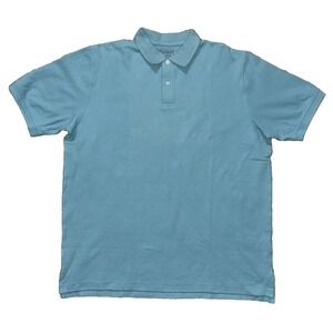 Stauer Shirt Mens X Large Blue‎ Short Sleeve Pique Polo Cotton Casual Work Golf